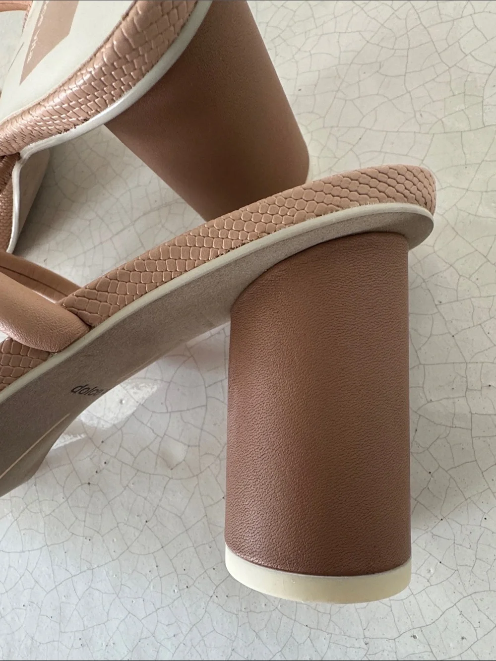Dolce Vita NOLES Sand and Cream Double-Strap Rounded Block Heel Sandals